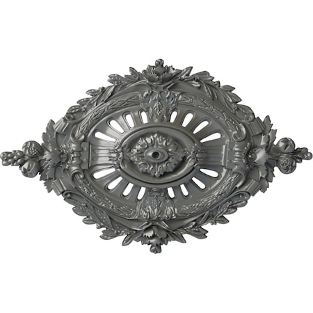 Ekena Millwork Antonio Ceiling Medallion, Hand-Painted Silver, 35 7/8"W x 22 1/2"H x 4 3/8"P CM35X22ANSLS